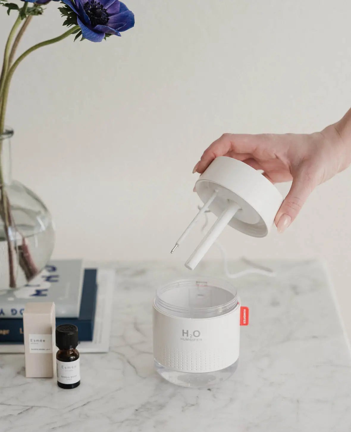 USB Luftbefeuchter Aroma Öl Diffuser mit LED Beleuchtung, Weiss, 500 ml