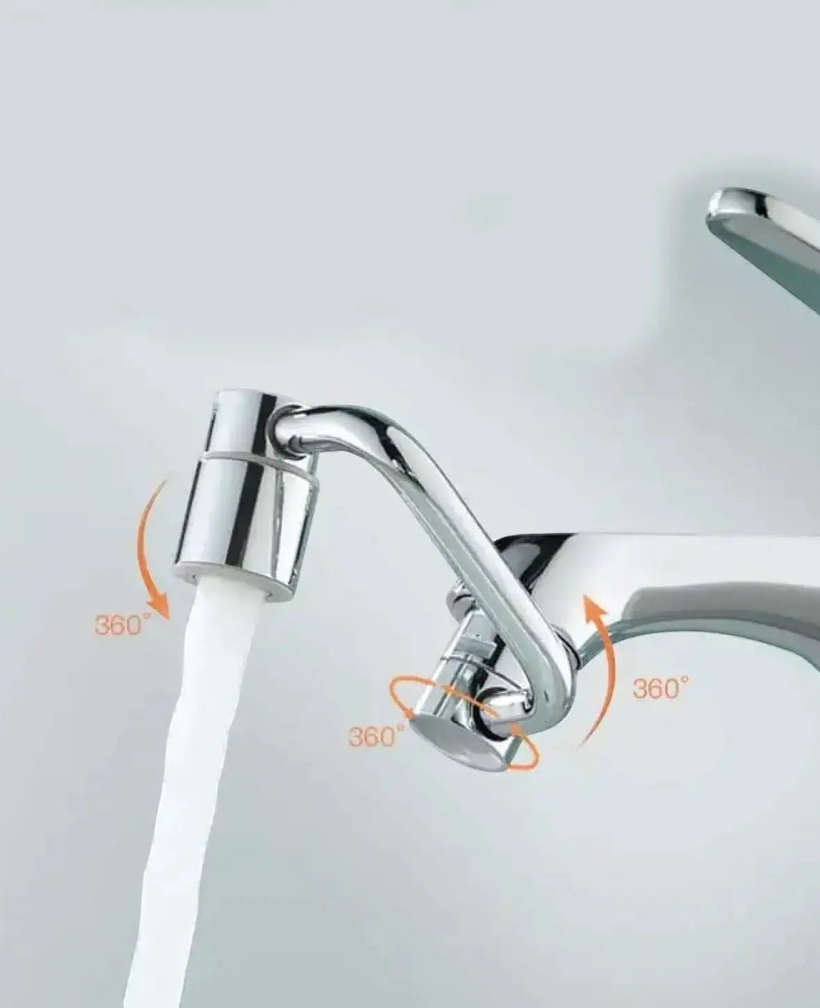 Wasserhahn Verlängerung Drehbarer Armaturen Aufsatz, Silber