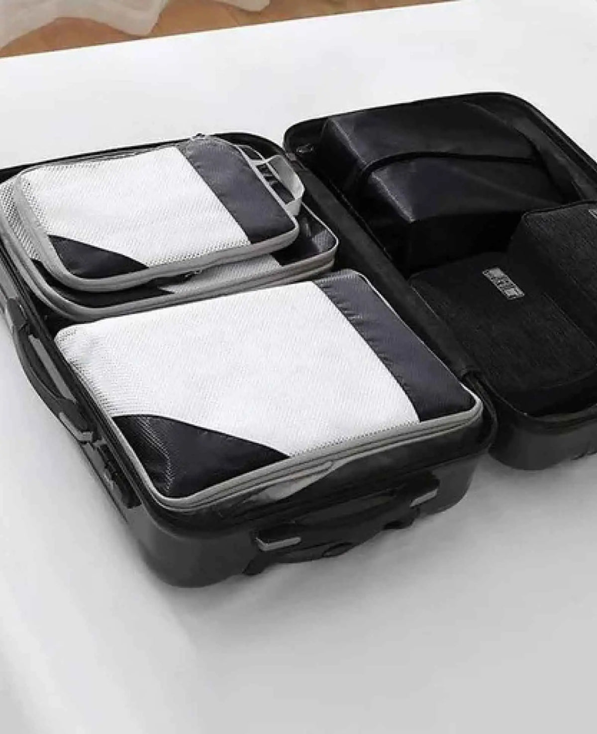 4in1 Koffer Organizer Reise Gepäck Kleidertaschen Schuh Beutel Set – Schwarz