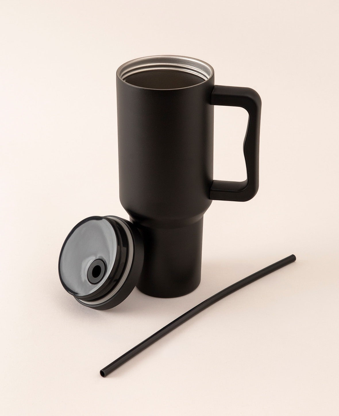 Edelstahl Thermo Becher 1L – Doppelwandig mit Deckel & Strohhalm