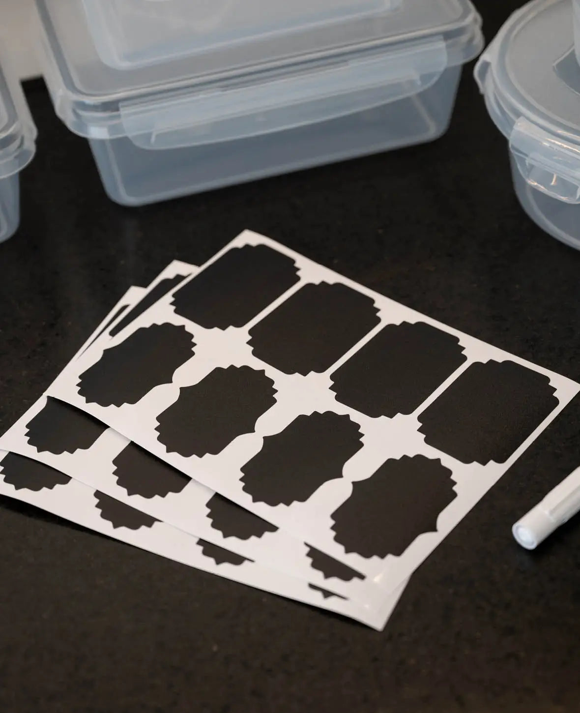 (20er Set) Frischhalte Dosen Auslaufsichere Mikrowellen Lunch Box Kühlschrank Organizer mit Deckel inkl. Etiketten + Kreide Marker