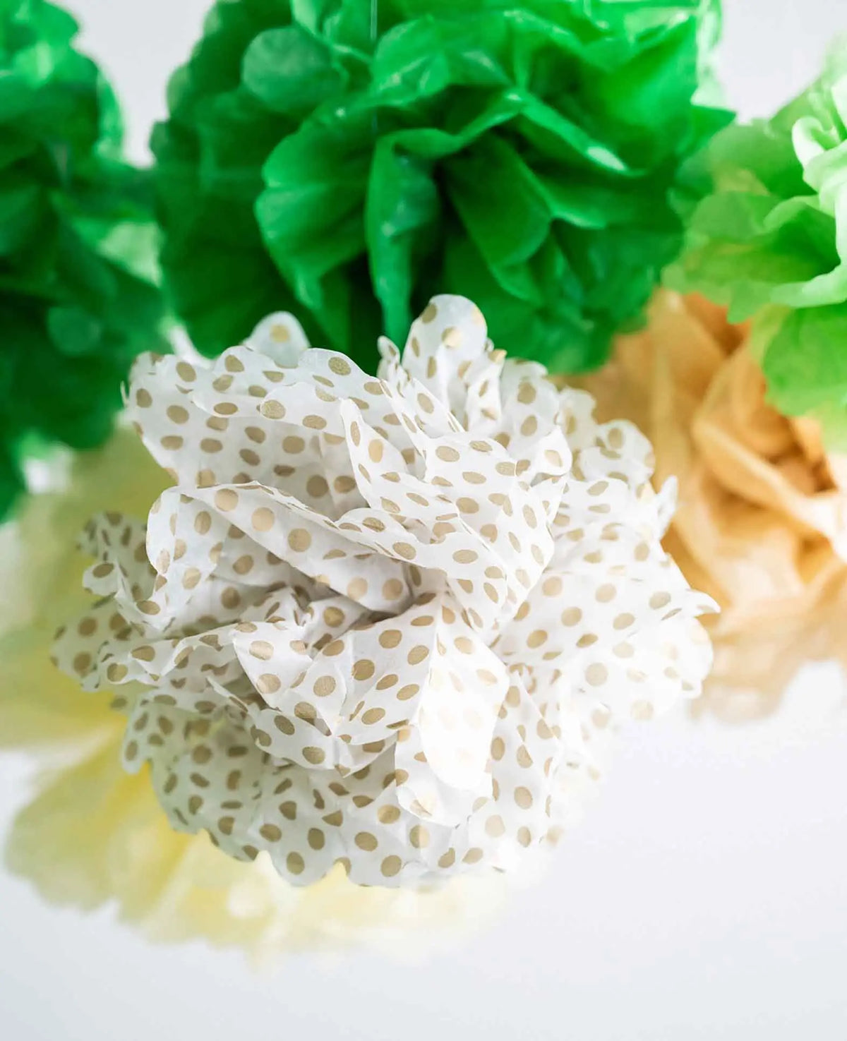Papier Pompon's Deko Kreis Girlande Party - Grün / Braun / Beige, 15-tlg.