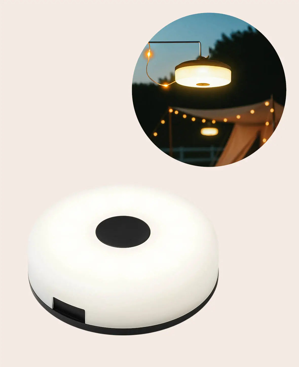 2in1 LED Outdoor Camping Lampe / einrollbare Lichterkette, 10m