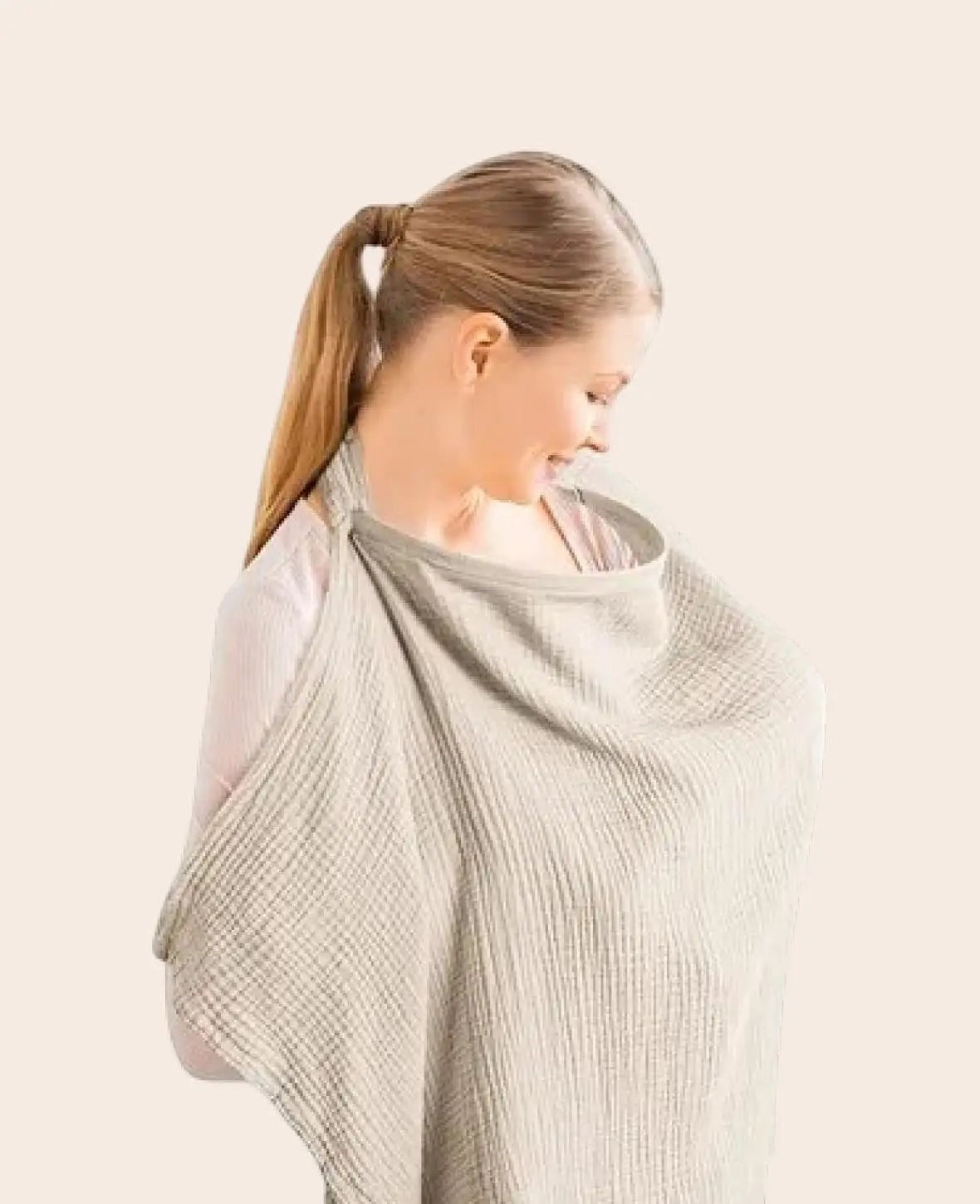 Baby Stilltuch, Baumwoll Musselin, Beige, 95x75cm
