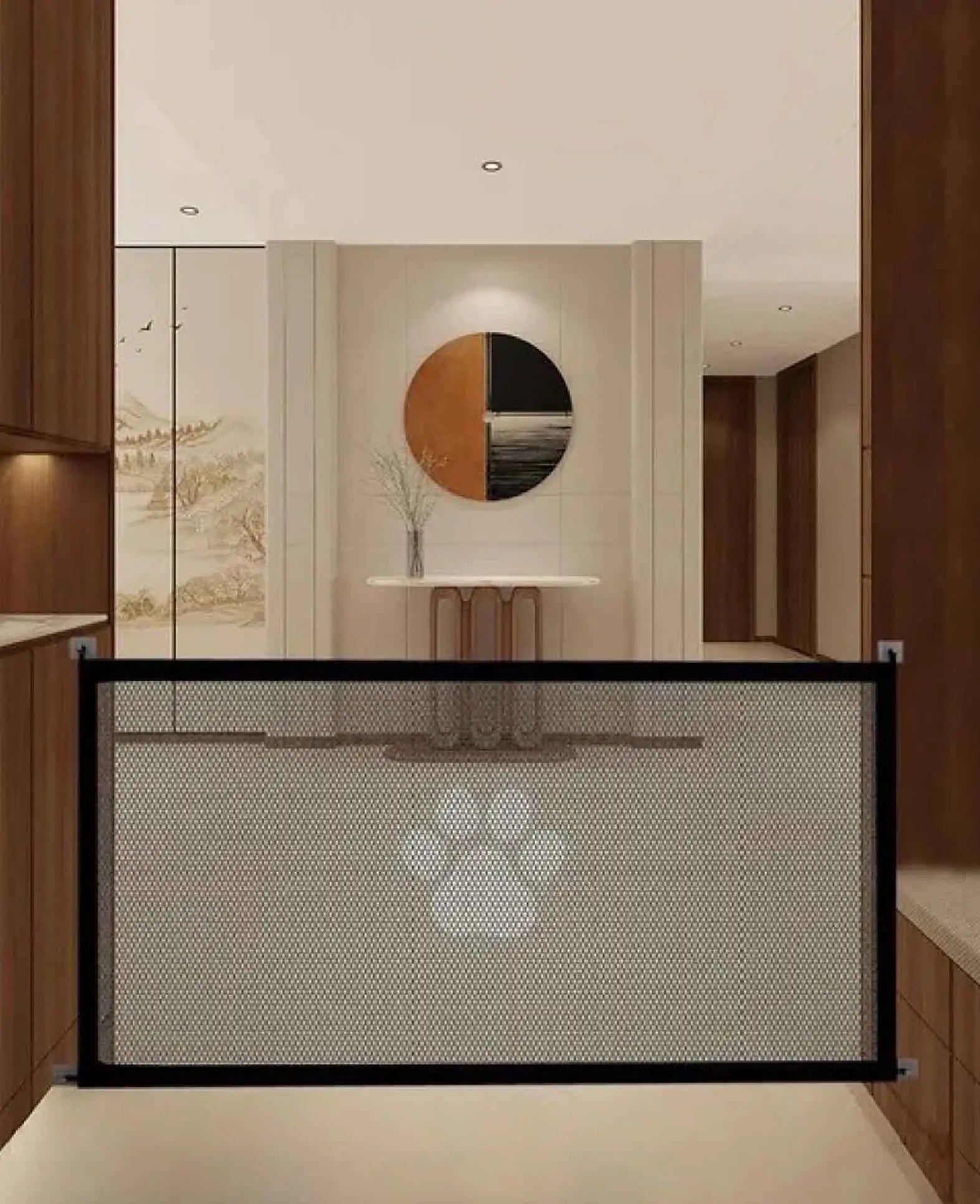 Nylon Hunde Schutzgitter Netz Tür / Treppen Barriere - Schwarz,78x180cm
