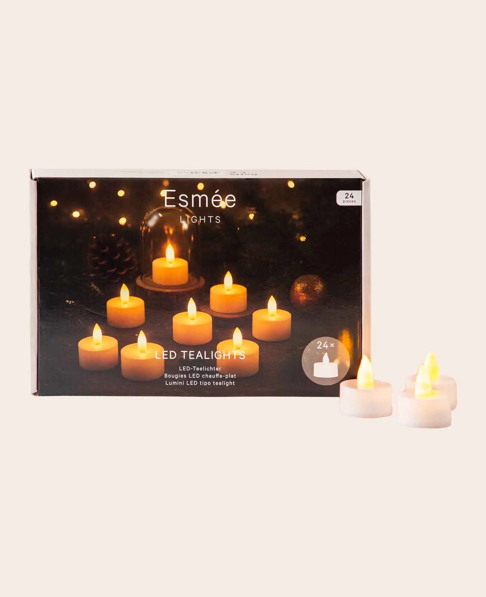LED Teelichter Set, Warmweiss, 24 Stk.