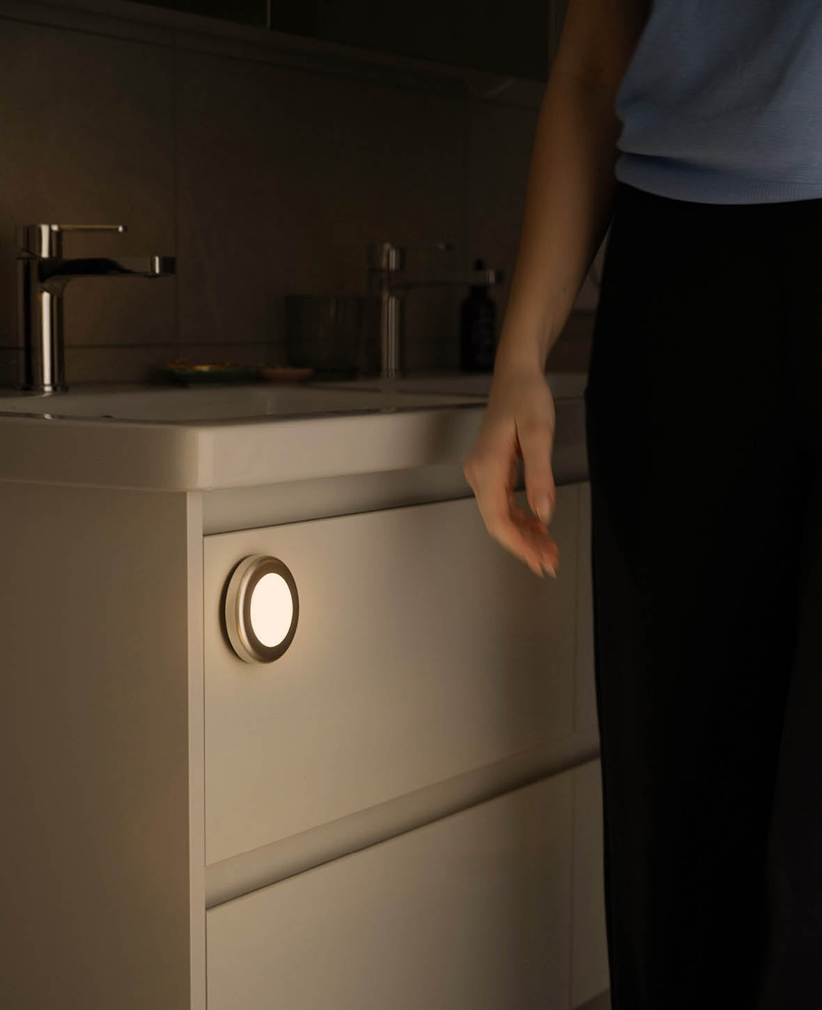 Magnetisches, kabelloses LED Nachtlicht mit Bewegungssensor, Warmweiss, 3 Stk.