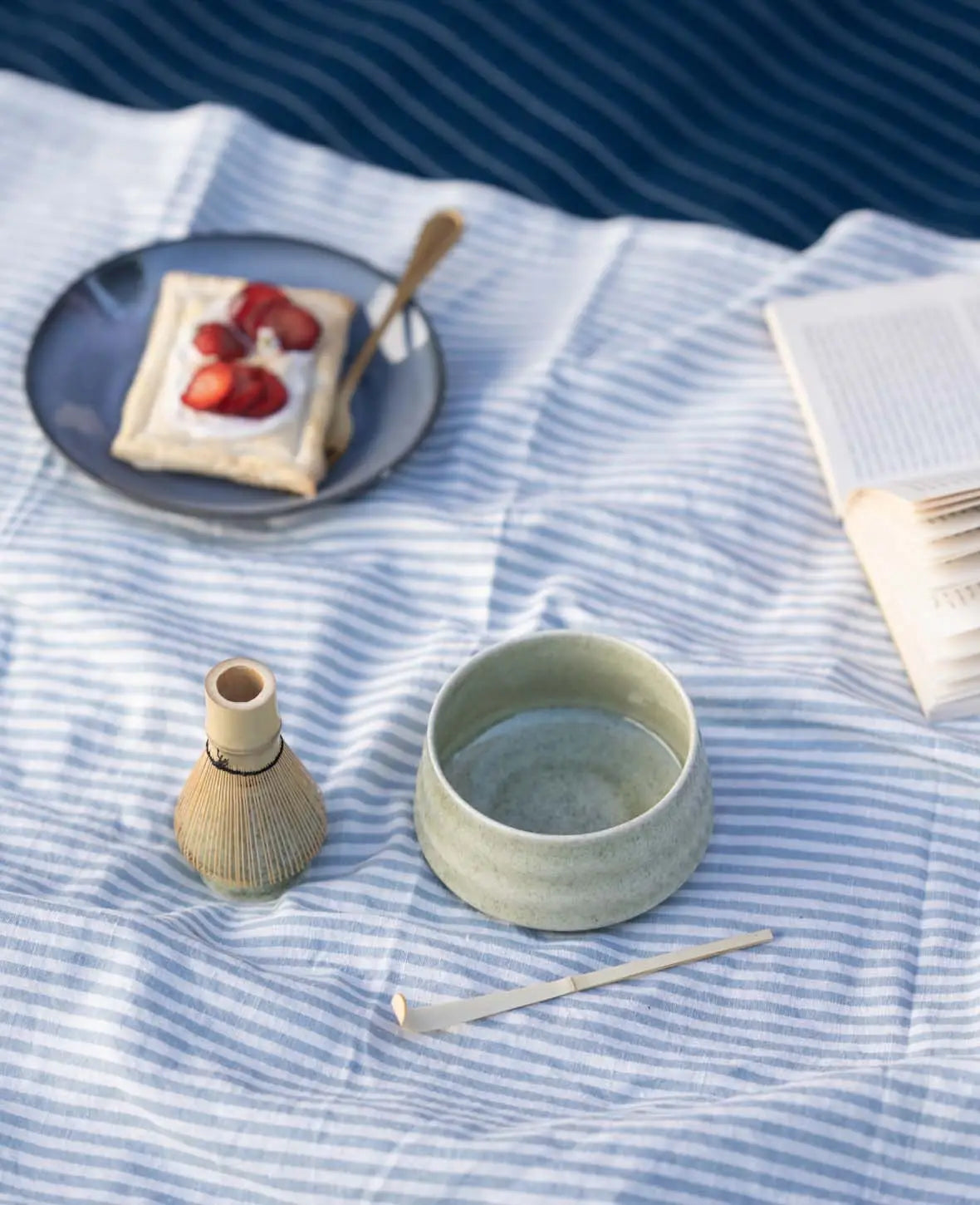 Keramik Matcha Tee Kit Japanisches Teezeremonie Zubehör - Grün, 4-tlg. Set