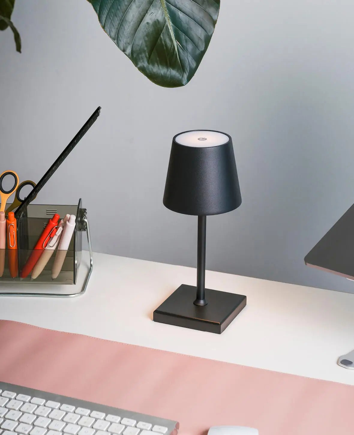 Portable, aufladbare Schreibtisch LED Lampe mit Touch Steuerung, 26cm - Schwarz