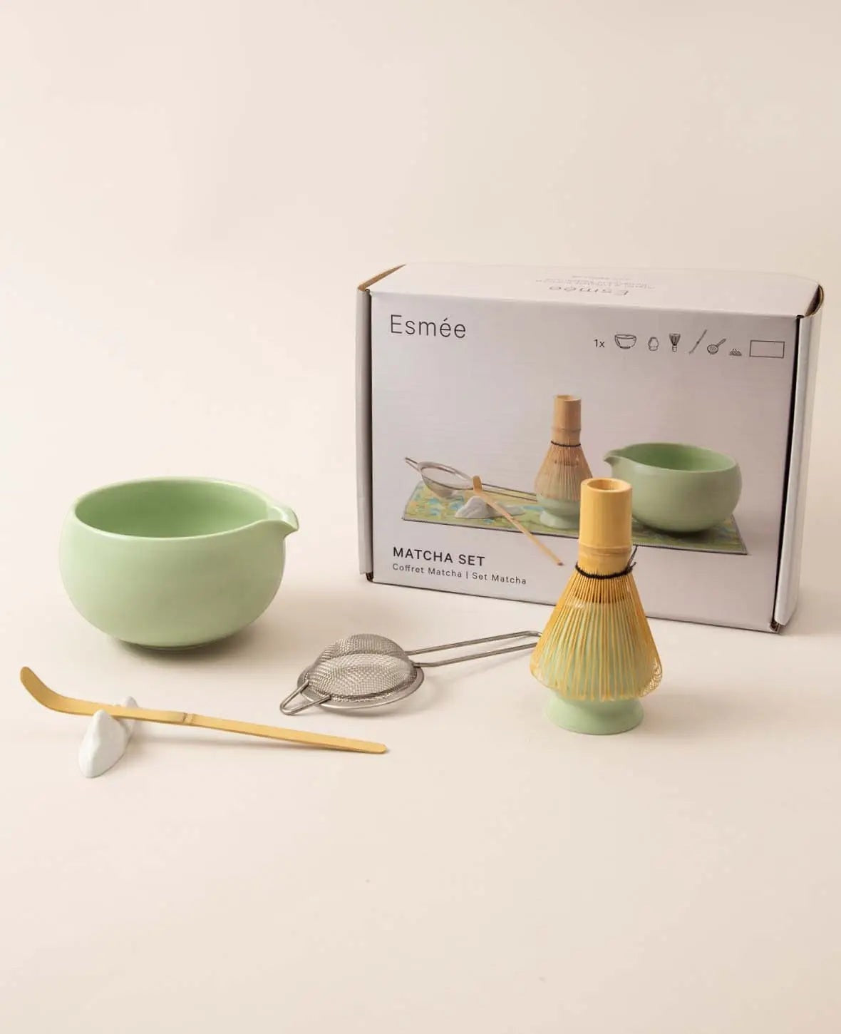 Keramik Matcha Tee Kit - Mint, 7-tlg. Set