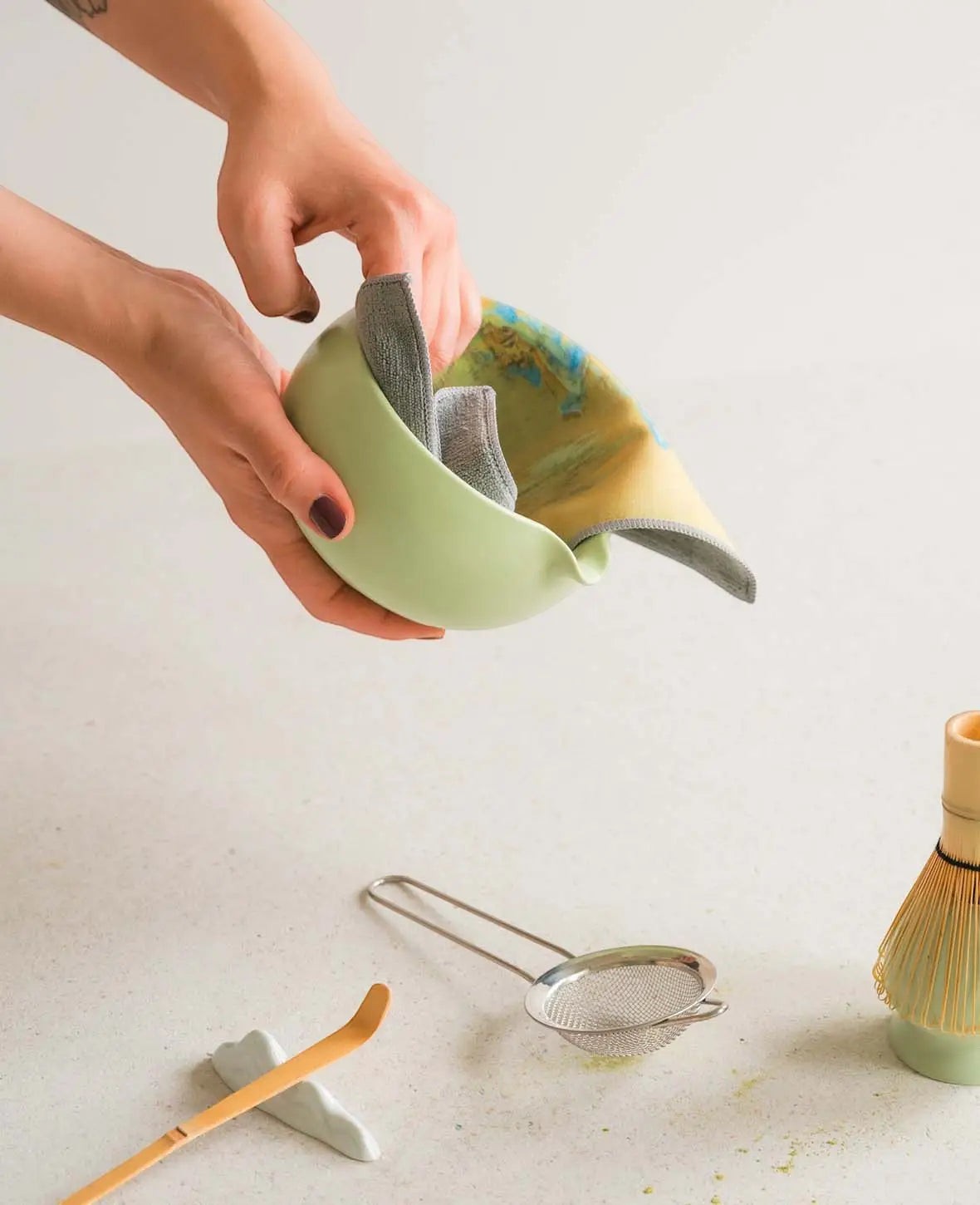 Keramik Matcha Tee Kit - Mint, 7-tlg. Set