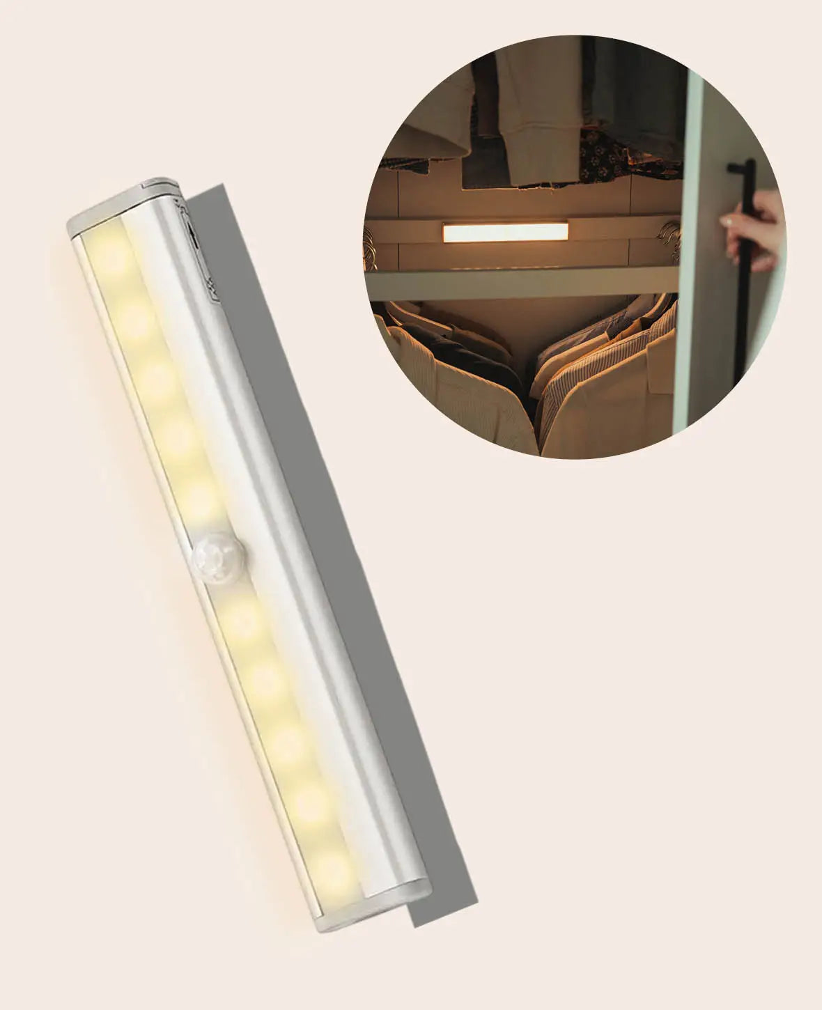 Magnetische, batteriebetriebene LED Lichtleiste Bewegungssensor – Warmweiss