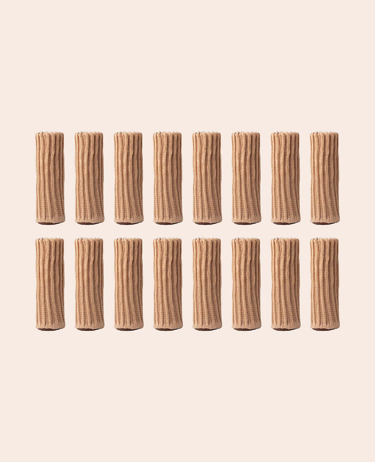(16er Set) Stuhlbein Stoff Stulpen - Braun
