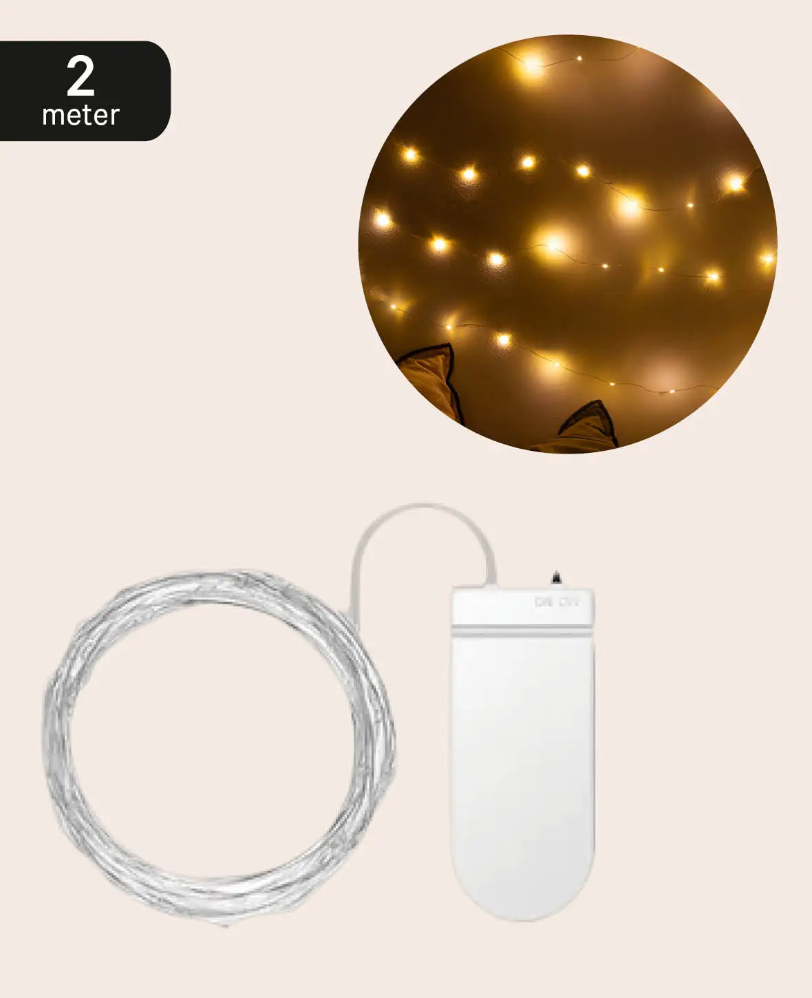 LED Draht Lichterkette (inkl. CR2032 Batterien) - Warmweiss, 2 m