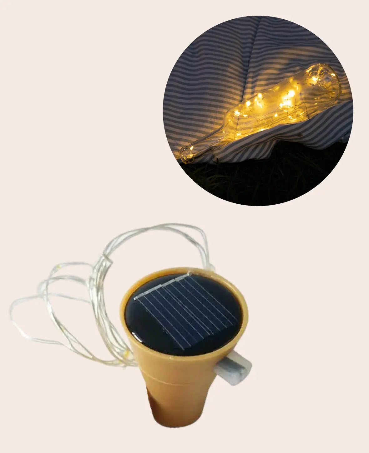 LED Solar Korken Lichterkette - Warmweiss, 2 m