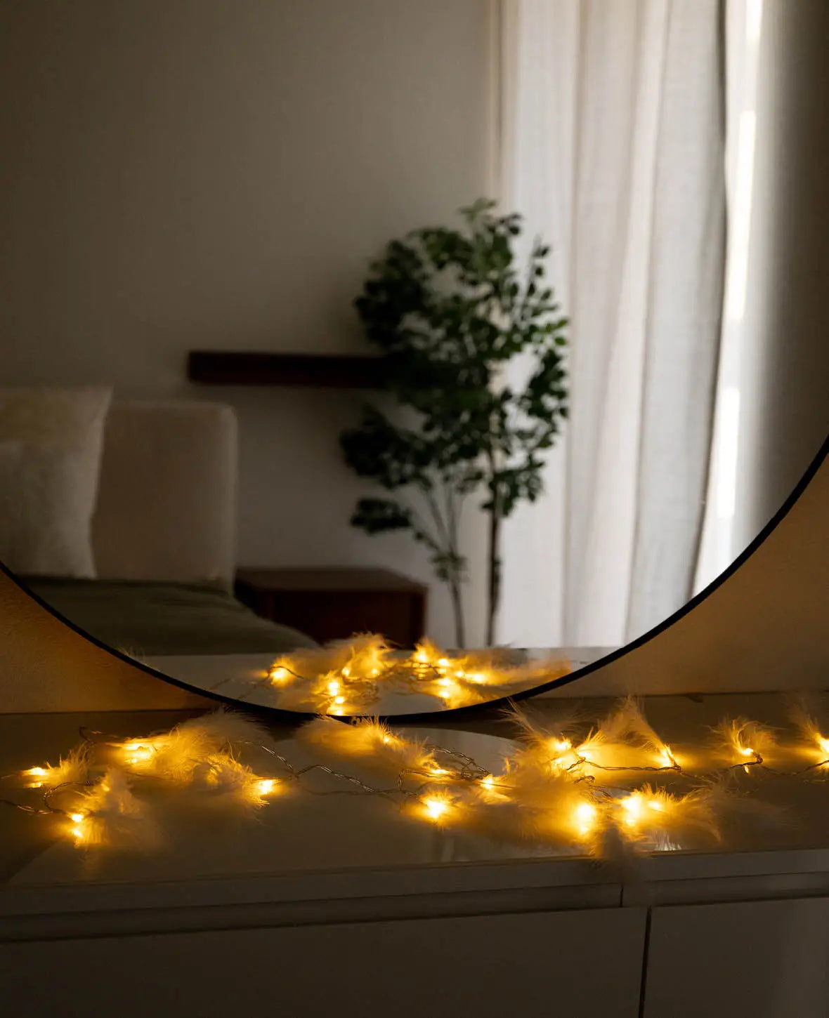 20 LED's Deko Lichterkette Feder Beleuchtung Batteriebetrieben, Weiss, 3m