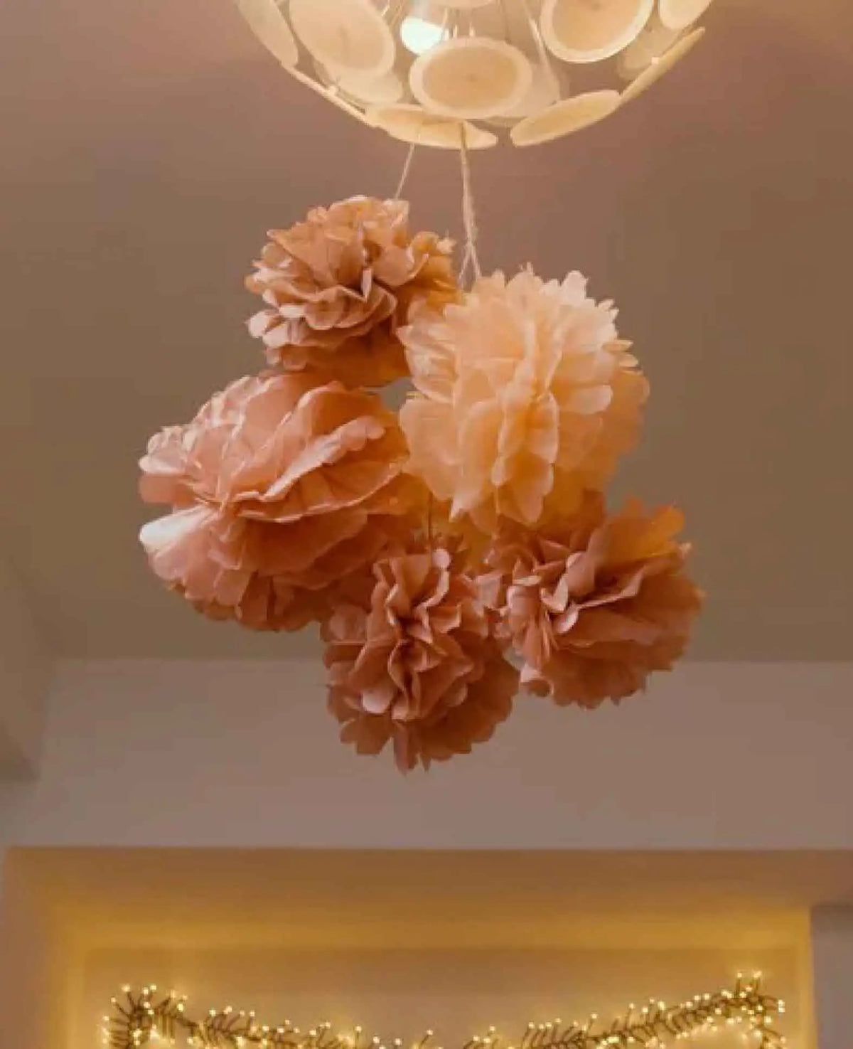 Papier Lampion Pompon's Deko Party - Roségold, 11-tlg.