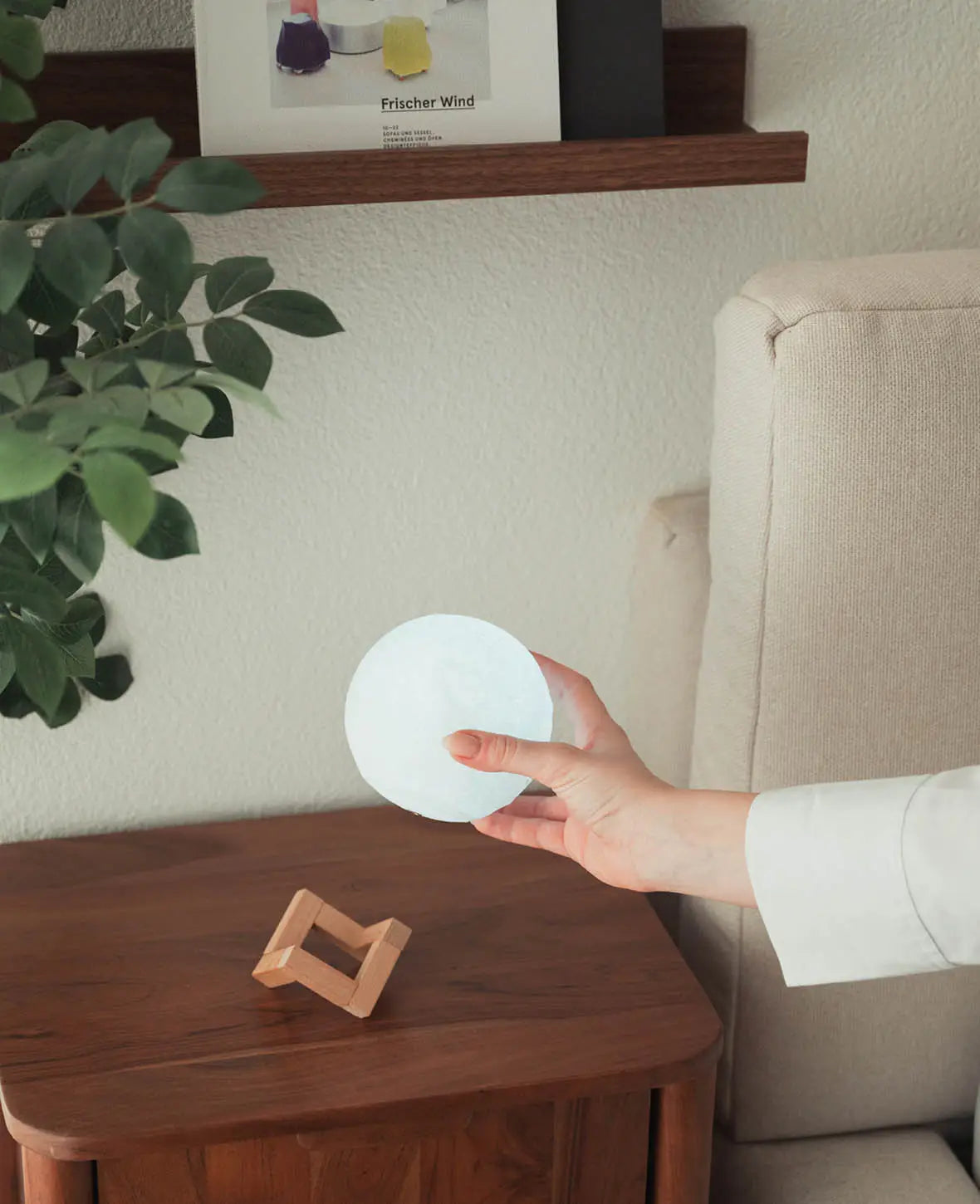 Mond Lampe, Kabellos und aufladbar, mit Touch Control