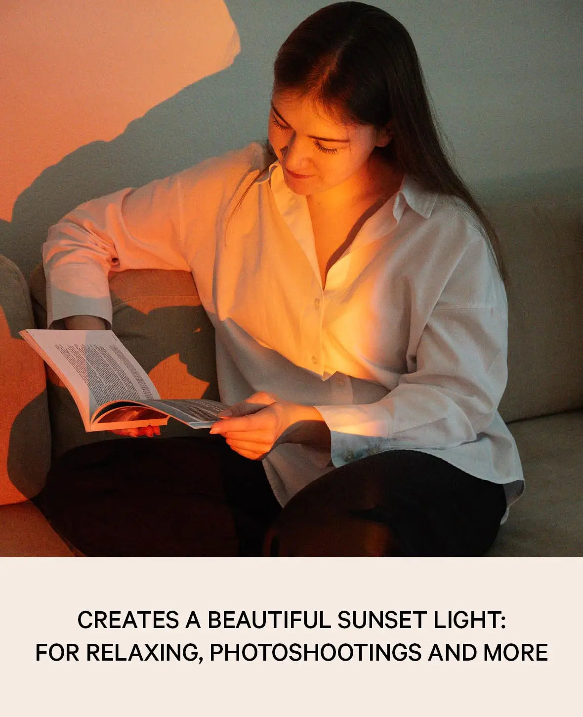 Sonnenuntergang Projektor Lampe USB Nachtlicht mit Tripod Stativ, Schwarz