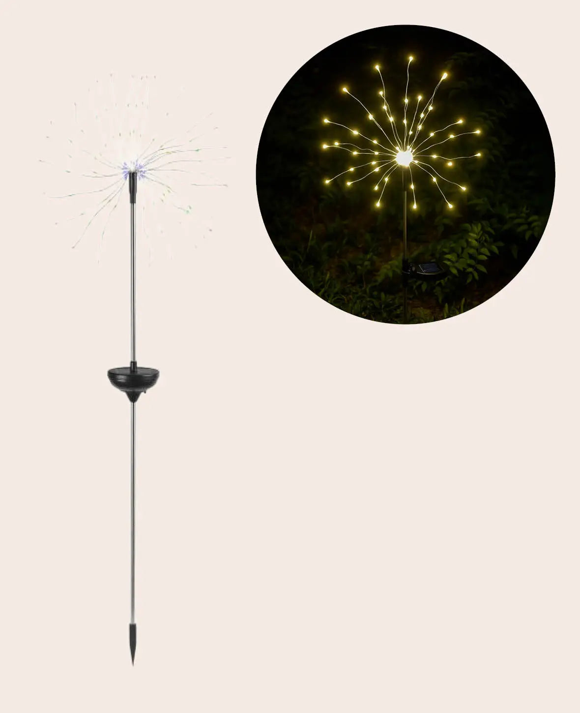 Outdoor LED Solar Gartenleuchte mit Erdspies - Warmweiss