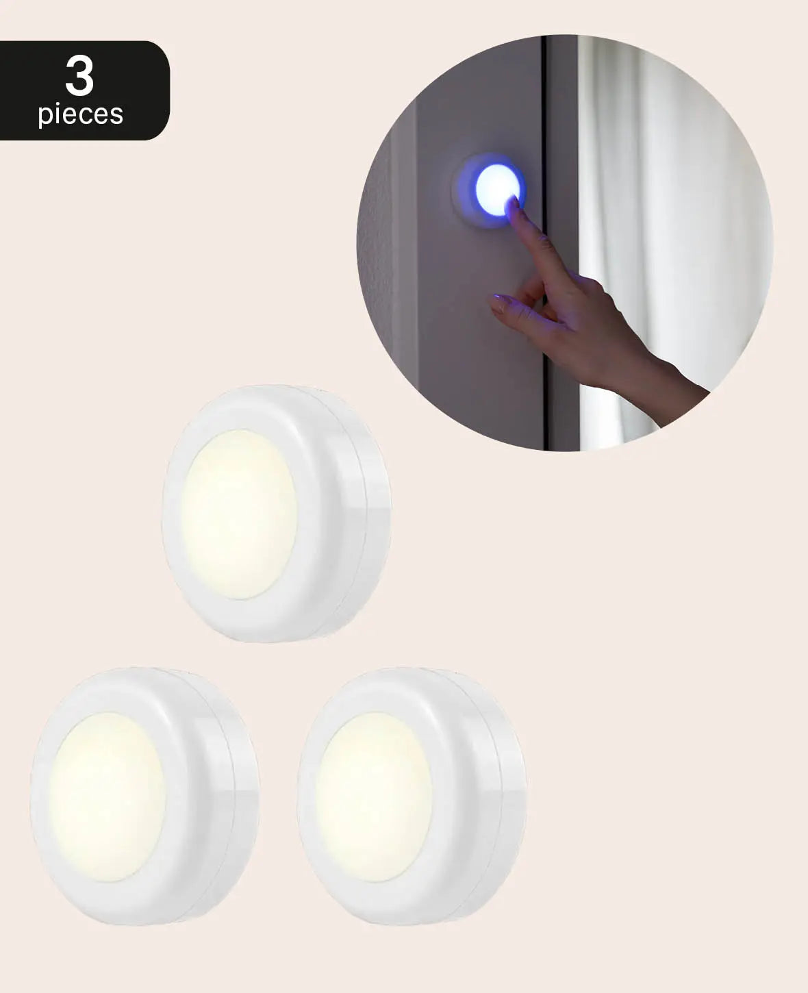 Kabelloses RGB LED Licht Nachtlicht mit Touch Control/Fernbedienung, Weiss