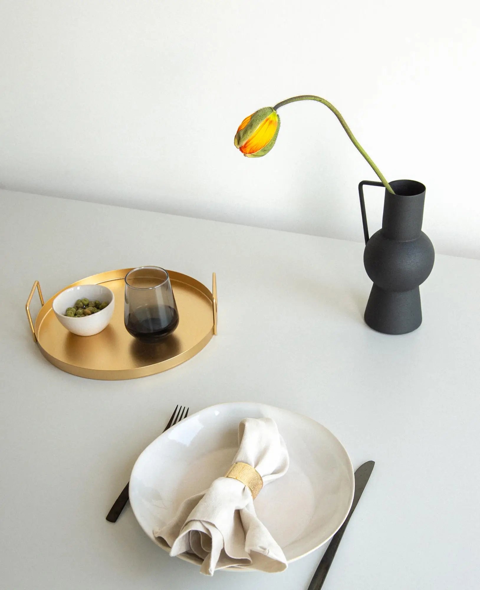 Schlichter, eleganter Serviettenring aus Metall für Stoffservietten, Ø 4.5 cm, Gold
