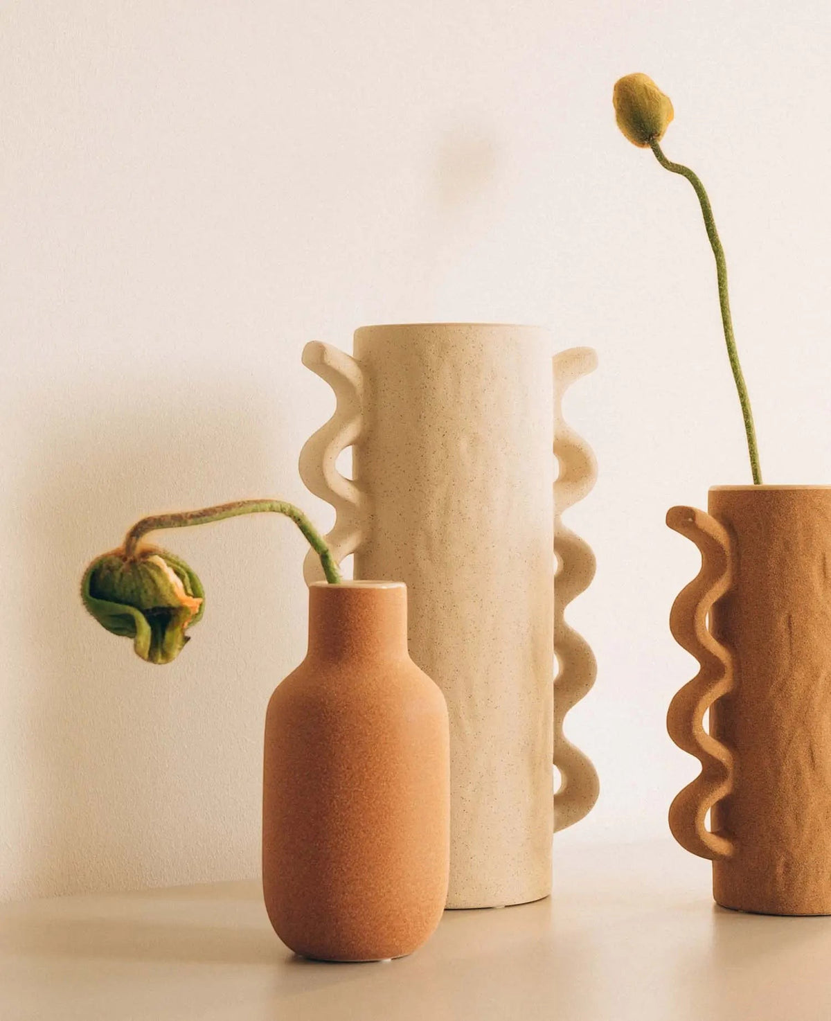Terracottafarbene Keramikvase Ø 10 x H 20.5 cm