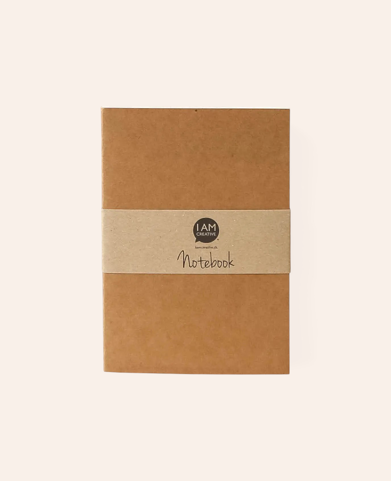 Esmée A5 Notizbuch in Natur mit 60 karierten Seiten und schlichtem braunem Papierumschlag