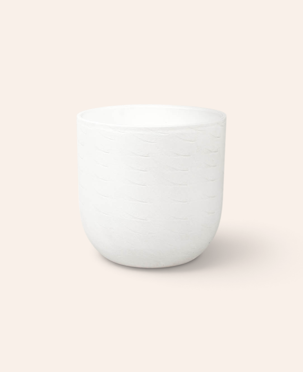 Esmée Nora Blumentopf aus Terrakotta in Off White mit natürlicher Oberflächenstruktur, 25 cm Durchmesser