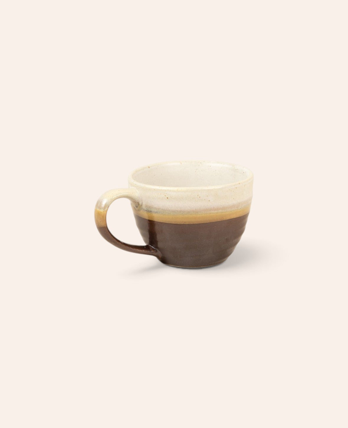 Esmée handgefertigte Porzellan-Tasse mit braunem und beigem Farbverlauf, 440 ml Fassungsvermögen