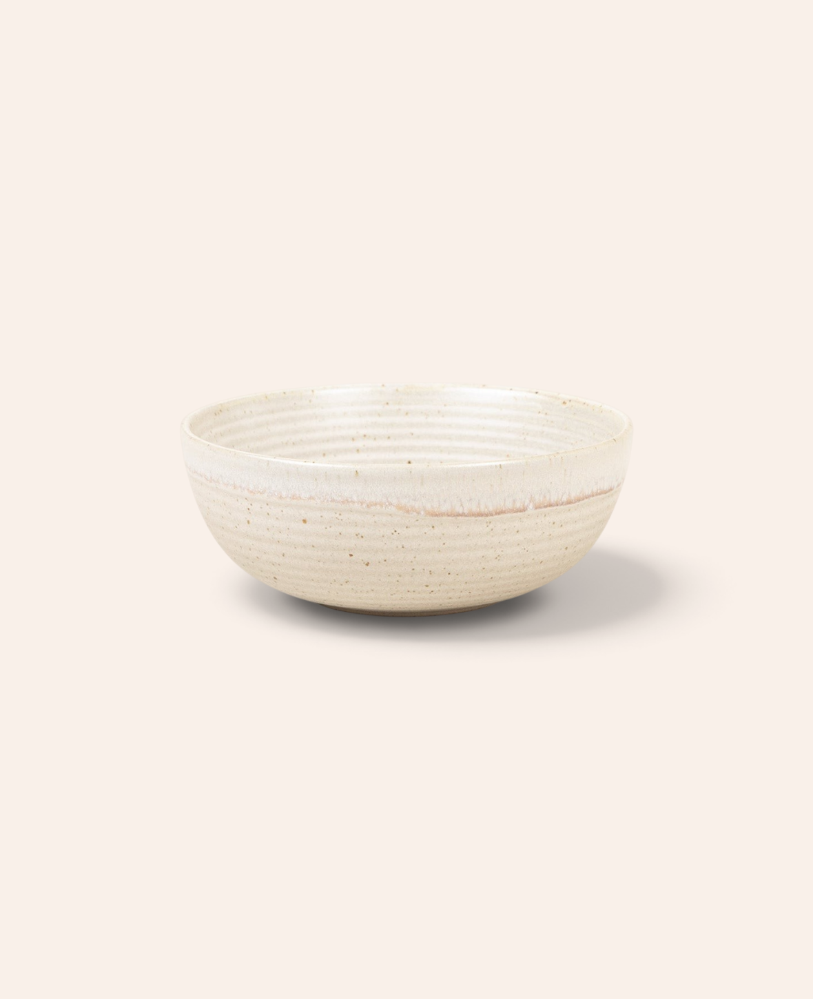 Esmée handgefertigte Porzellanschale in Off-White und Beige mit Rillenstruktur für Müsli oder Bowls