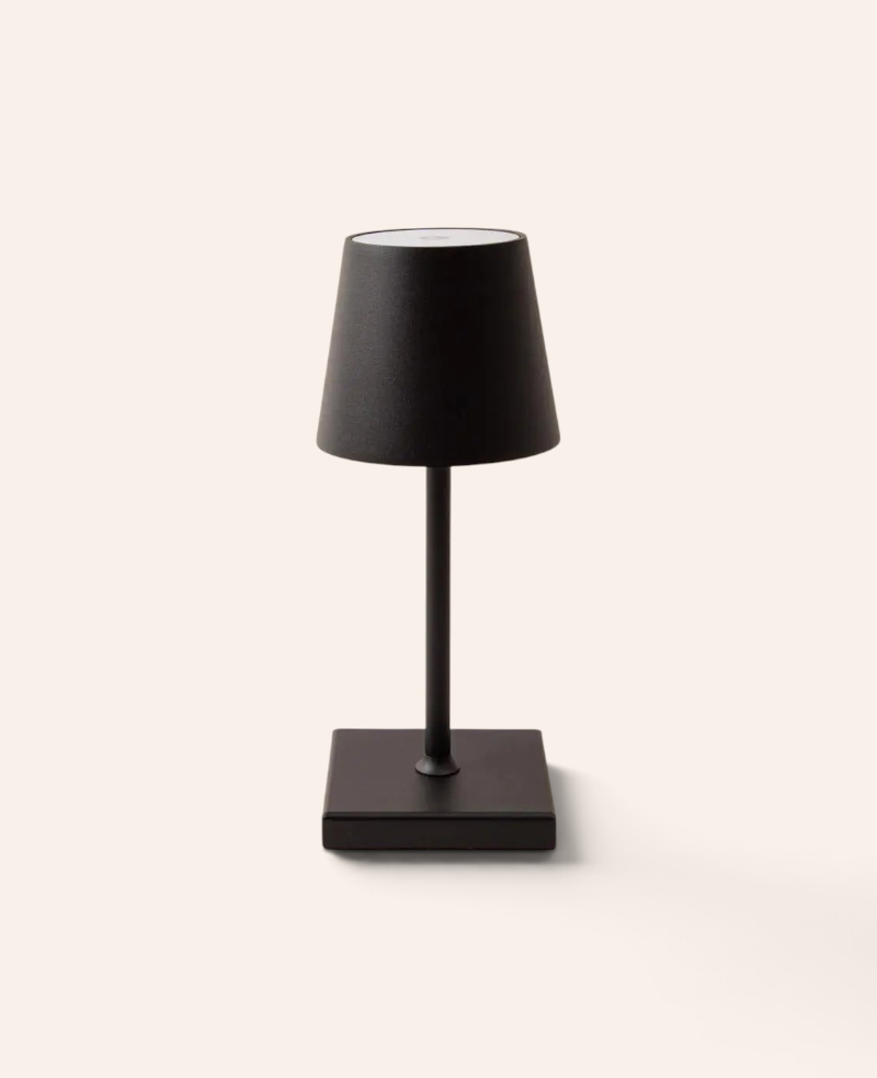 Esmée tragbare LED-Schreibtischlampe in Schwarz mit Touch-Steuerung und dimmbarem warmweißem Licht