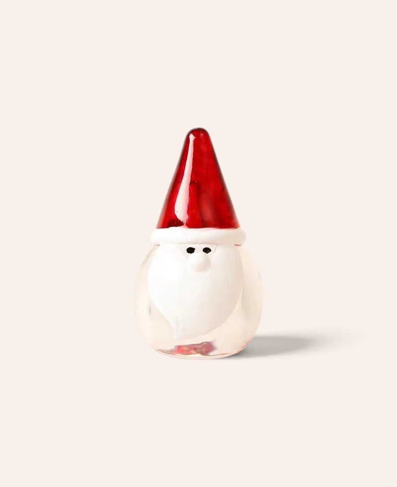 Esmée Weihnachtsmann Figur aus Glas mit roter Mütze und weissem Bart als weihnachtliche Dekoration