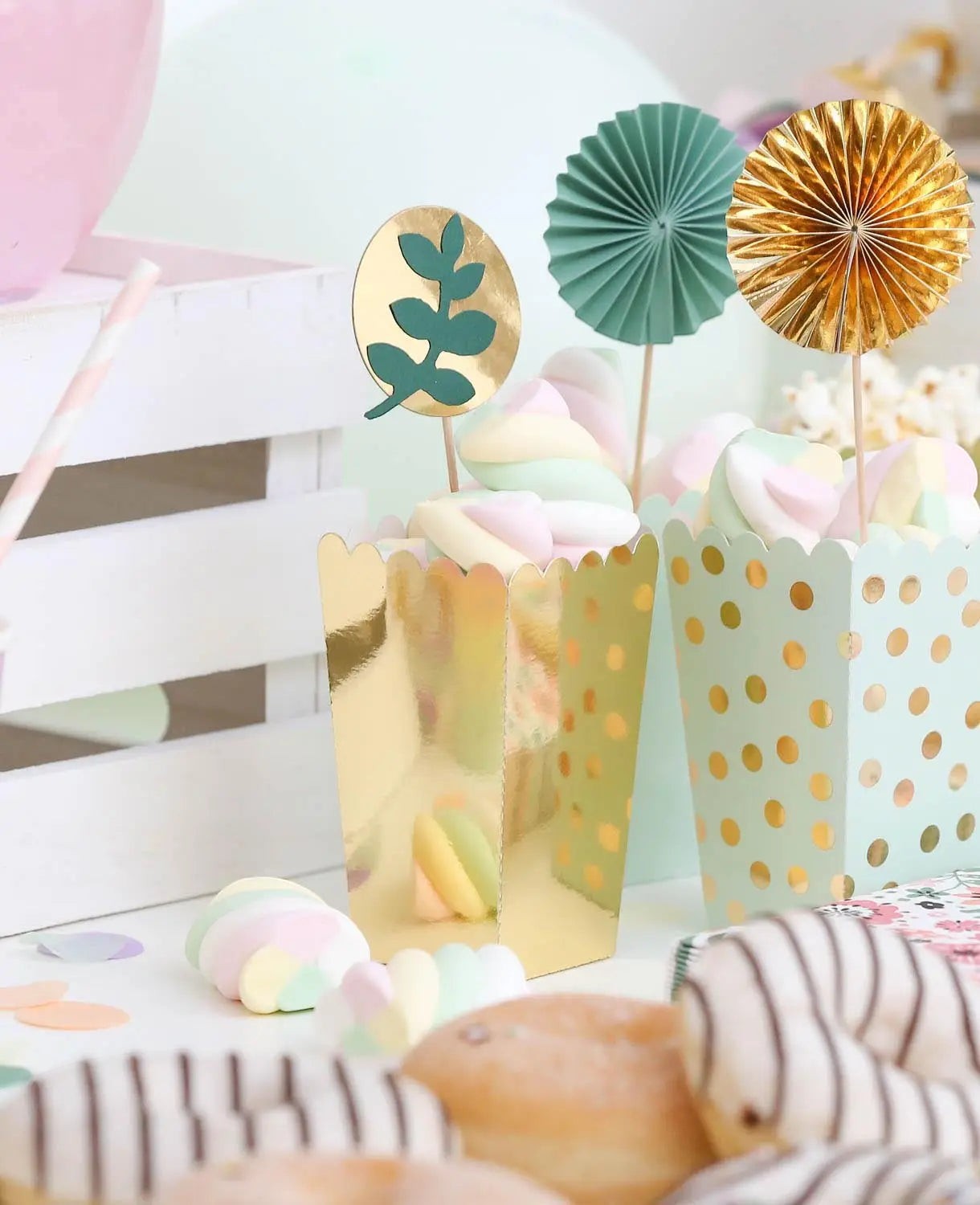 Folien Picker / Cup Cake Topper / Apéro Picker, Gold, 8 Stk.